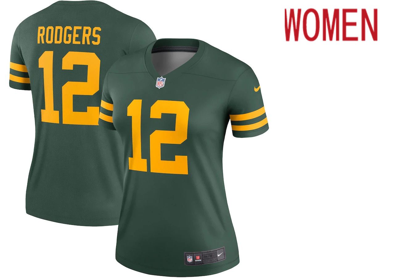 Women Green Bay Packers #12 Aaron Rodgers Nike Green Alternate Legend Player NFL Jersey->women nfl jersey->Women Jersey